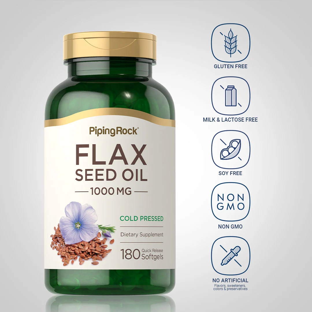 Flaxseed Oil, 1000 mg, 180 Quick Release Softgels - Image 6