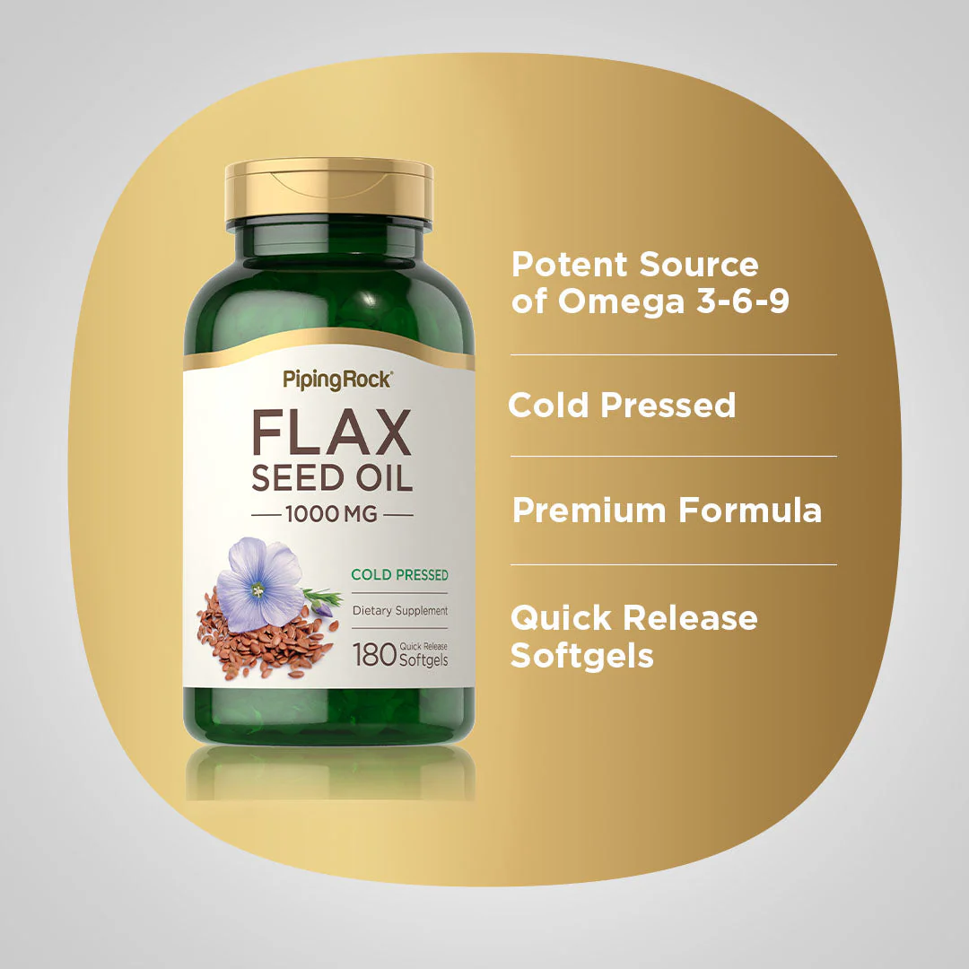 Flaxseed Oil, 1000 mg, 180 Quick Release Softgels, 2  Bottles - Image 5