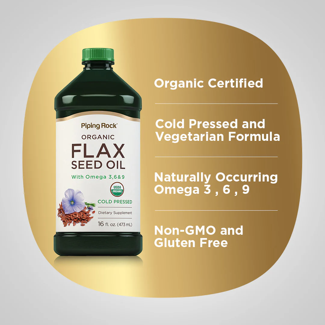 Flaxseed Oil (Organic), 16 fl oz (473 mL) Bottle - Image 3