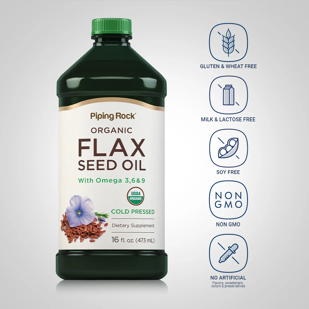 Flaxseed Oil (Organic), 16 fl oz (473 mL) Bottles, 3  Bottles - Image 4
