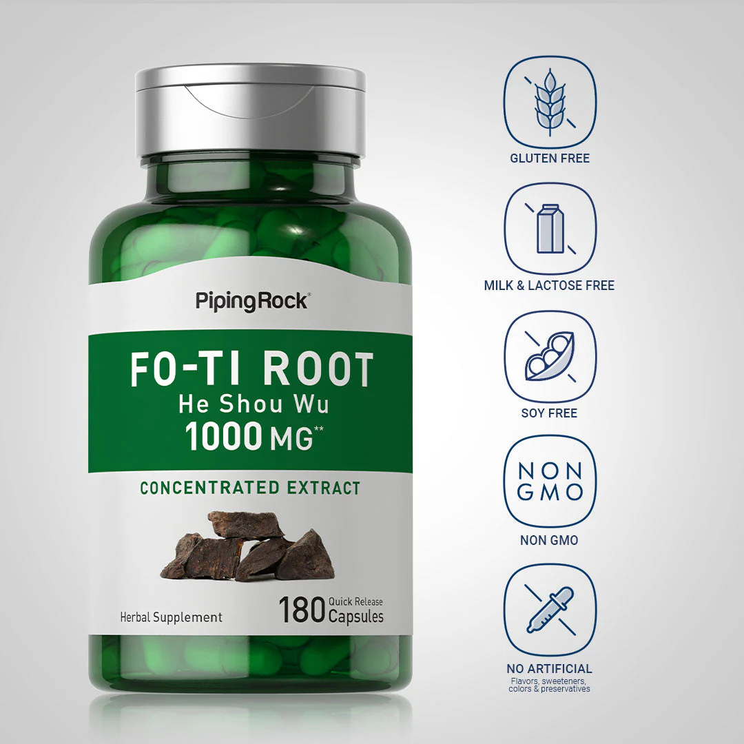 Fo-Ti Root He-Shou-Wu, 1000 mg, 180 Quick Release Capsules - Image 6