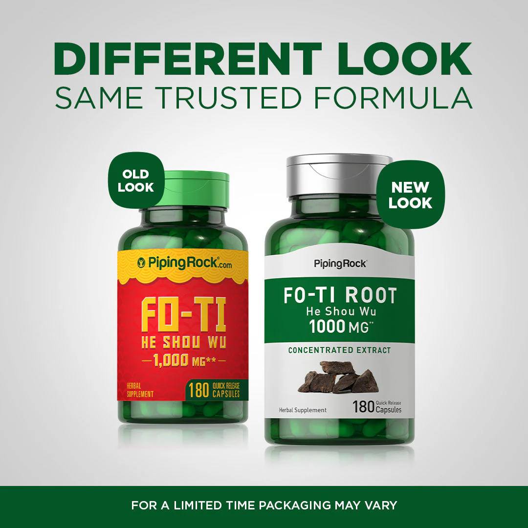 Fo-Ti Root He-Shou-Wu, 1000 mg, 180 Quick Release Capsules, 2  Bottles - Image 4
