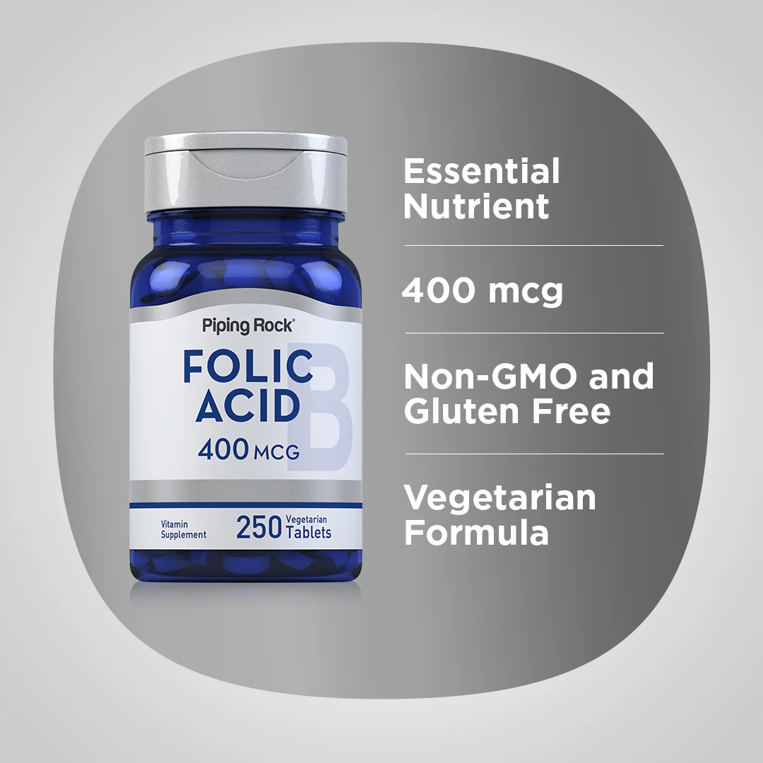 Folic Acid, 400 mcg, 250 Vegetarian Tablets - Image 3