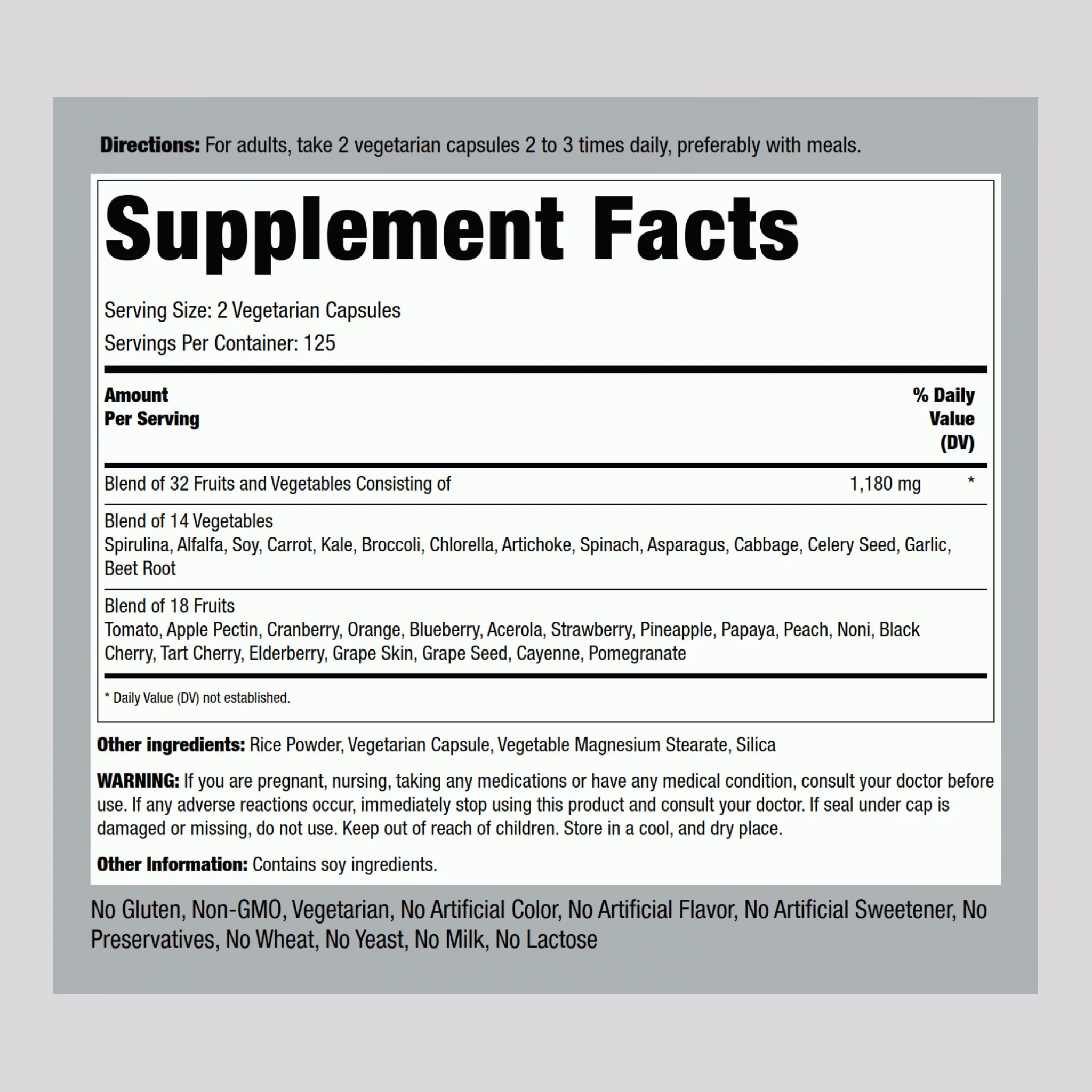 Fruit & Veggies for Life, 250 Vegetarian Capsules - Image 9