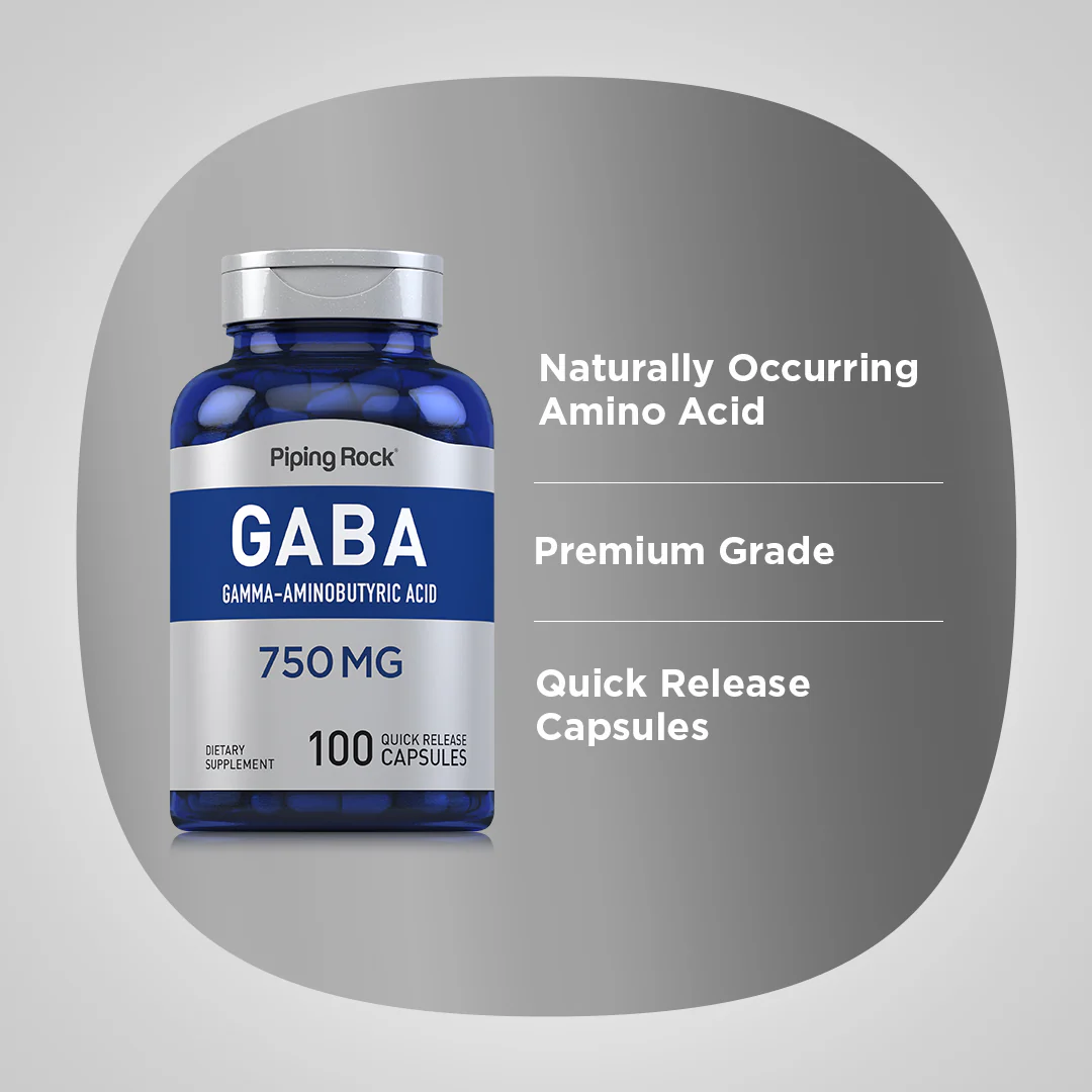 GABA (Gamma-Aminobutyric Acid), 750 mg, 100 Quick Release Capsules - Image 4