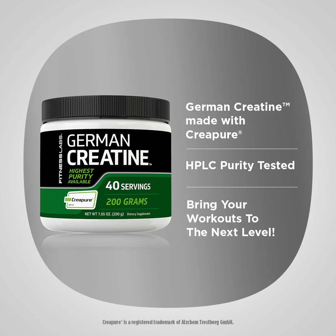 German Creatine Monohydrate (Creapure), 5000 mg (per serving), 7.05 oz (200 g) Bottle - Image 3