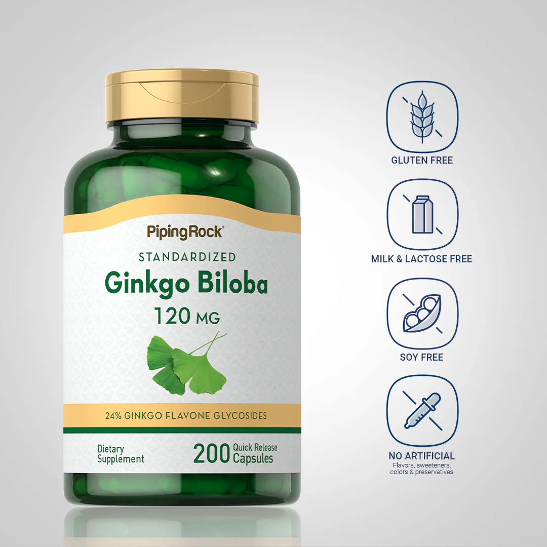 Ginkgo Biloba Standardized Extract, 120 mg, 200 Quick Release Capsules, 2  Bottles - Image 5