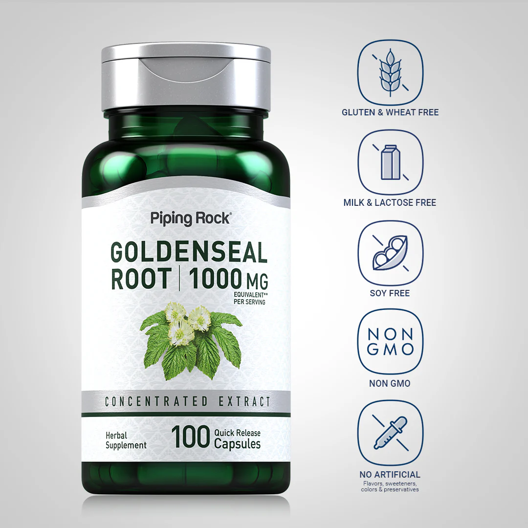 Goldenseal Root, 1000 mg (per serving), 100 Quick Release Capsules - Image 5
