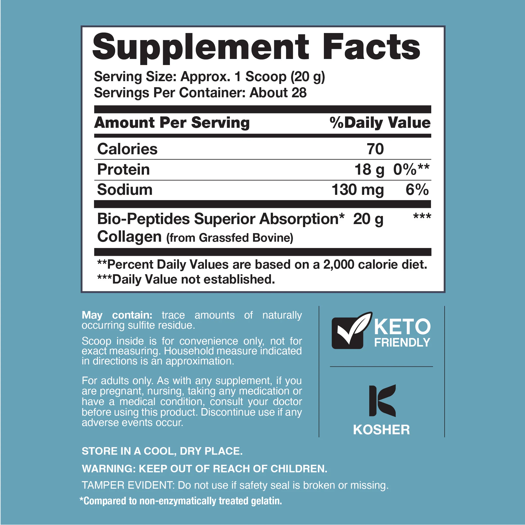 Grassfed Collagen Bio-Peptides, 20 oz (567 g) Powder - Image 3