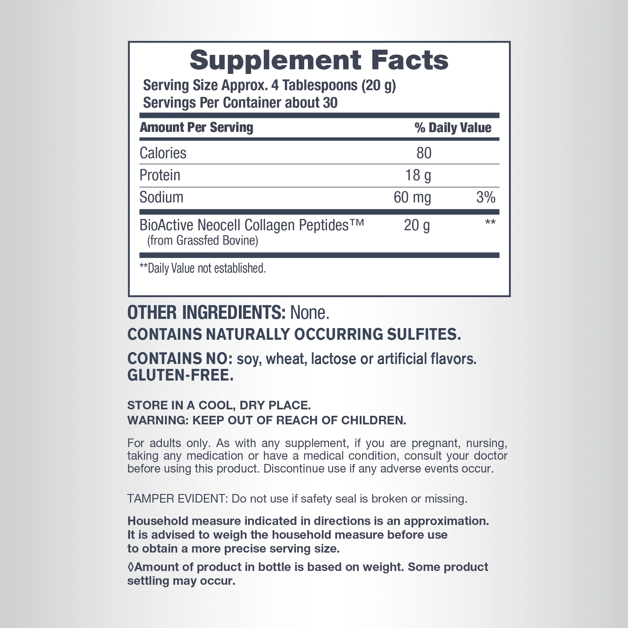 Grassfed Collagen Peptides, 21.1 oz (600 g) Powder - Image 3