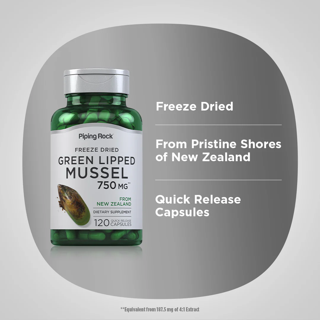 Green Lipped Mussel Freeze Dried from New Zealand, 750 mg, 120 Quick Release Capsules - Image 4