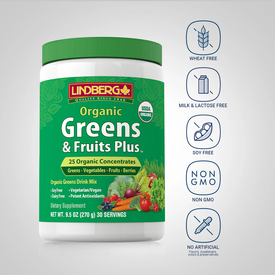 Greens & Fruits Plus Organic, 9.5 oz (270 g) Bottle - Image 4