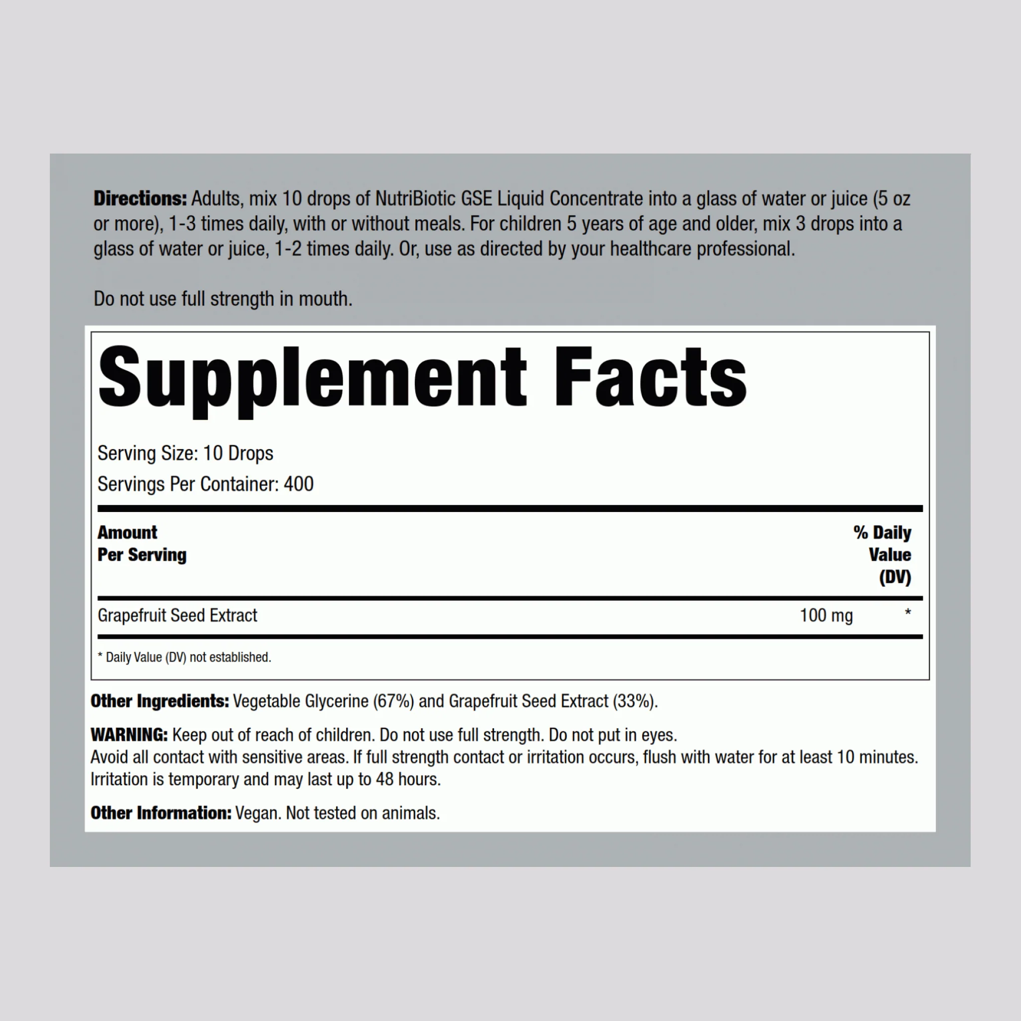GSE Grapefruit Seed Liquid Extract, 4 fl oz (118 mL) Dropper Bottle - Image 2