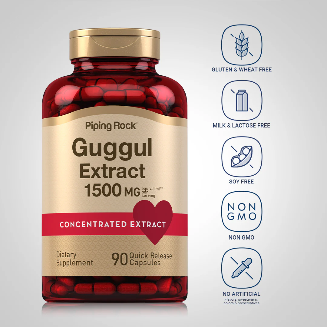 Guggul Extract, 1500 mg (per serving), 90 Quick Release Capsules, 2  Bottles - Image 5