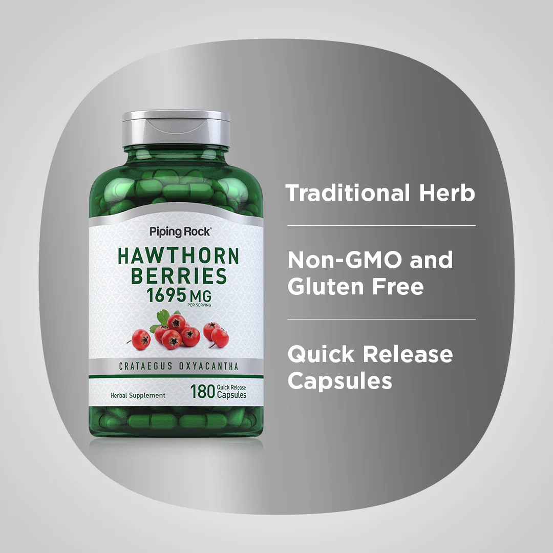Hawthorn Berries, 1695 mg (per serving), 180 Quick Release Capsules - Image 4