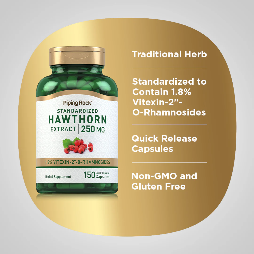 Hawthorn Standardized Extract, 150 Quick Release Capsules - Image 4