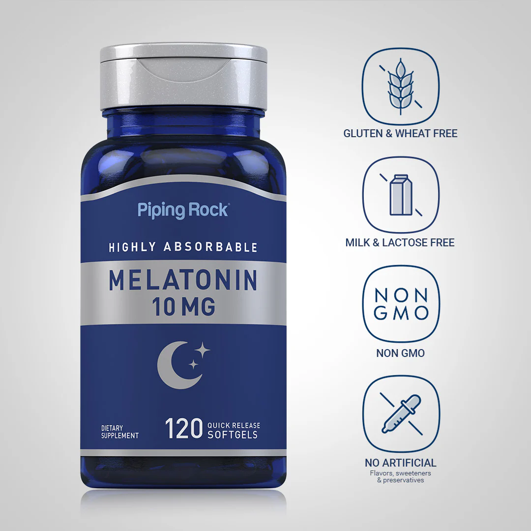 Highly Absorbable Melatonin, 10 mg, 120 Quick Release Softgels - Image 4