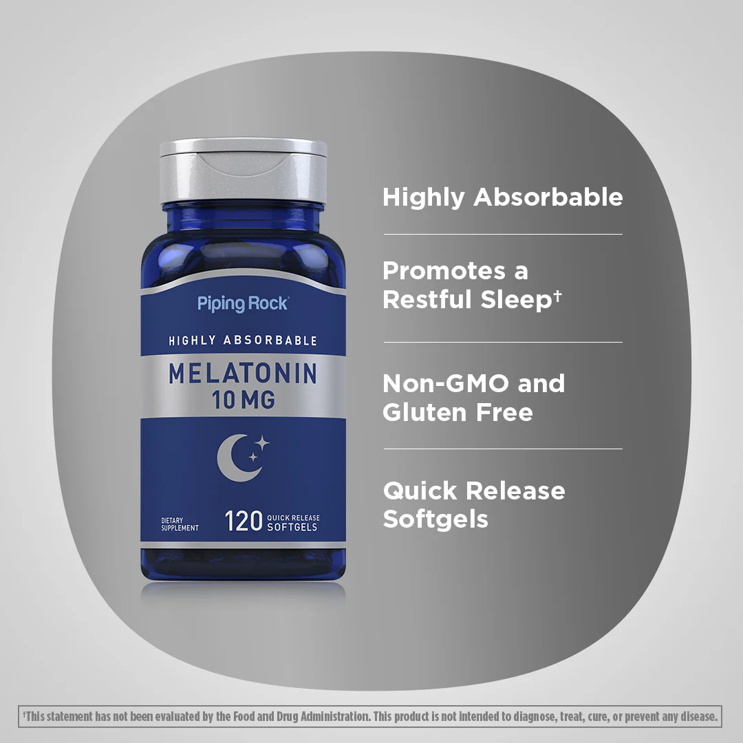 Highly Absorbable Melatonin, 10 mg, 120 Quick Release Softgels, 2  Bottles - Image 3