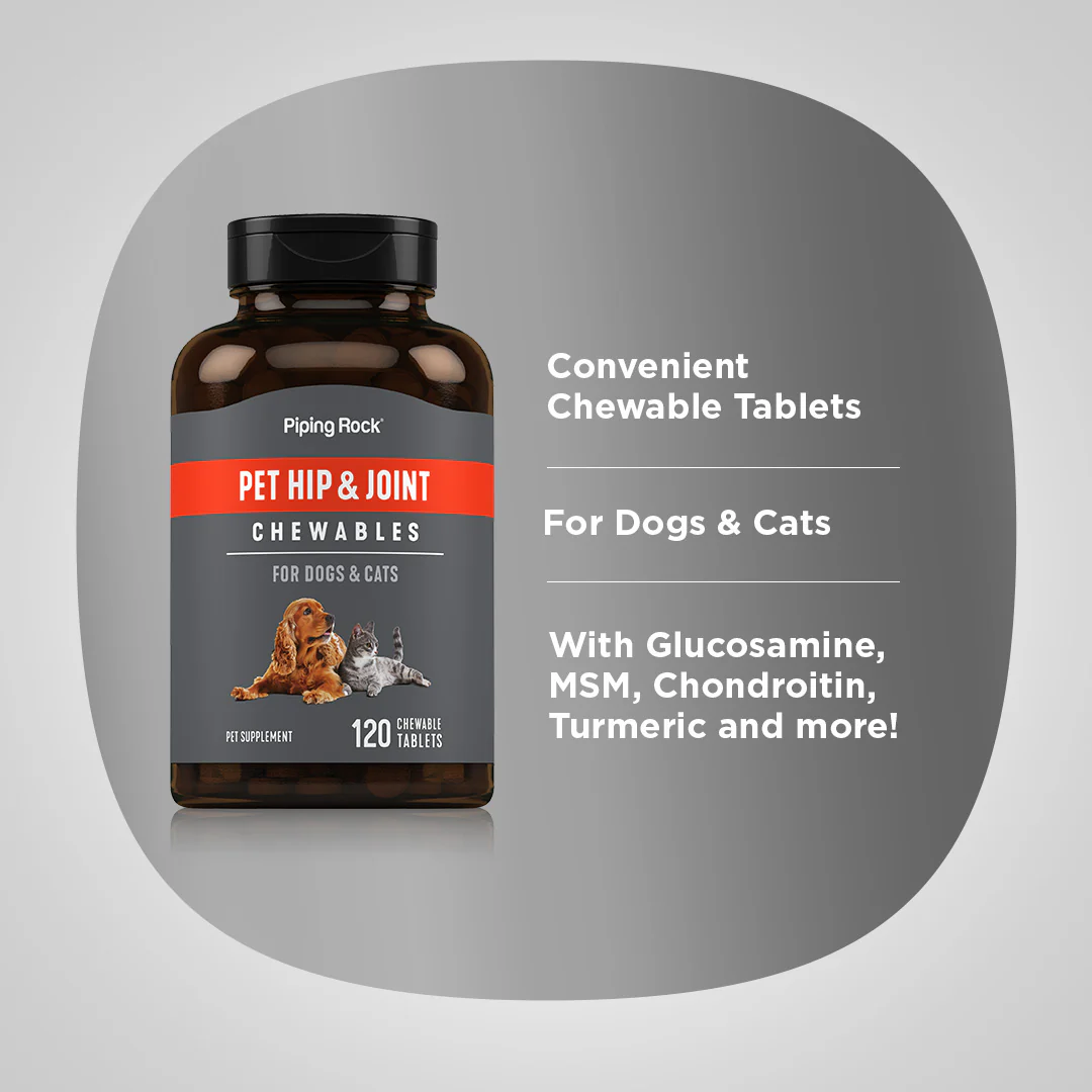 Hip & Joint for Dogs & Cats, 120 Chewable Tablets, 2  Bottles - Image 4