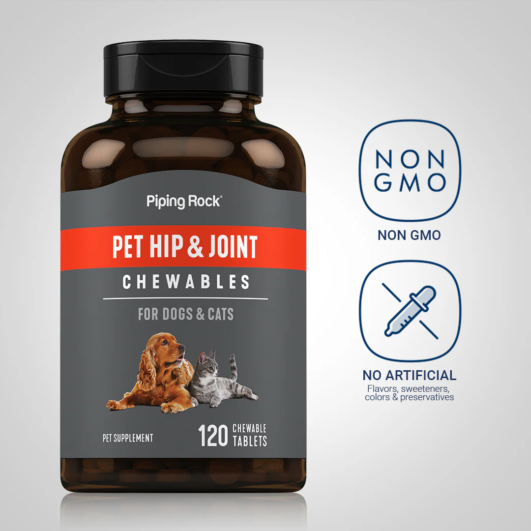 Hip & Joint for Dogs & Cats, 120 Chewable Tablets, 2  Bottles - Image 5