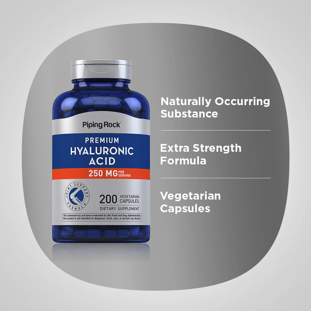 Hyaluronic Acid, 250 mg (per serving), 200 Quick Release Capsules - Image 3