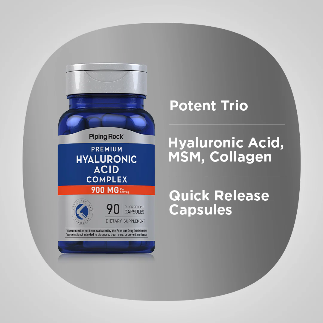 Hyaluronic Acid Complex, 900 mg (per serving), 90 Quick Release Capsules, 2  Bottles - Image 4