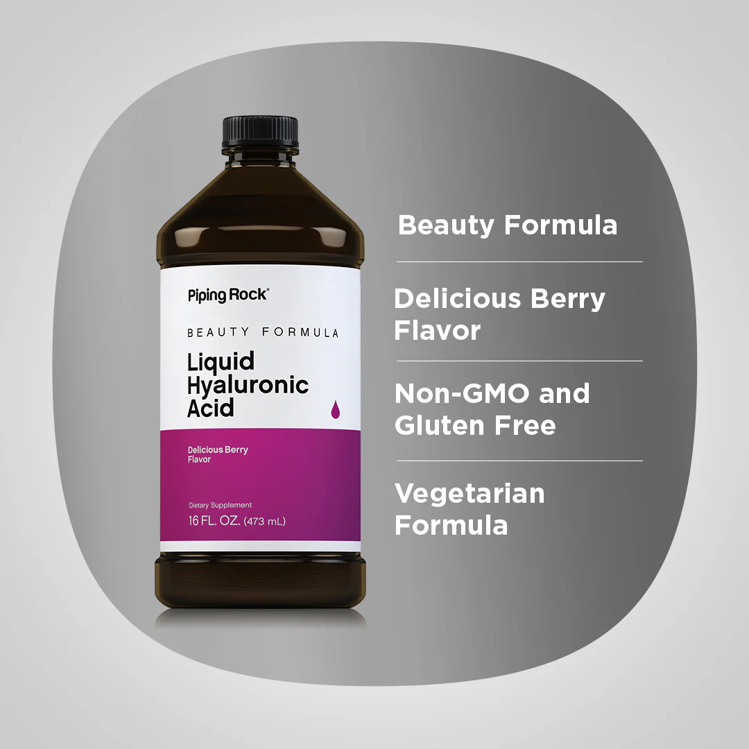 Hyaluronic Acid Liquid (Delicious Berry), 16 fl oz (473 mL) Bottle, 2  Bottles - Image 3