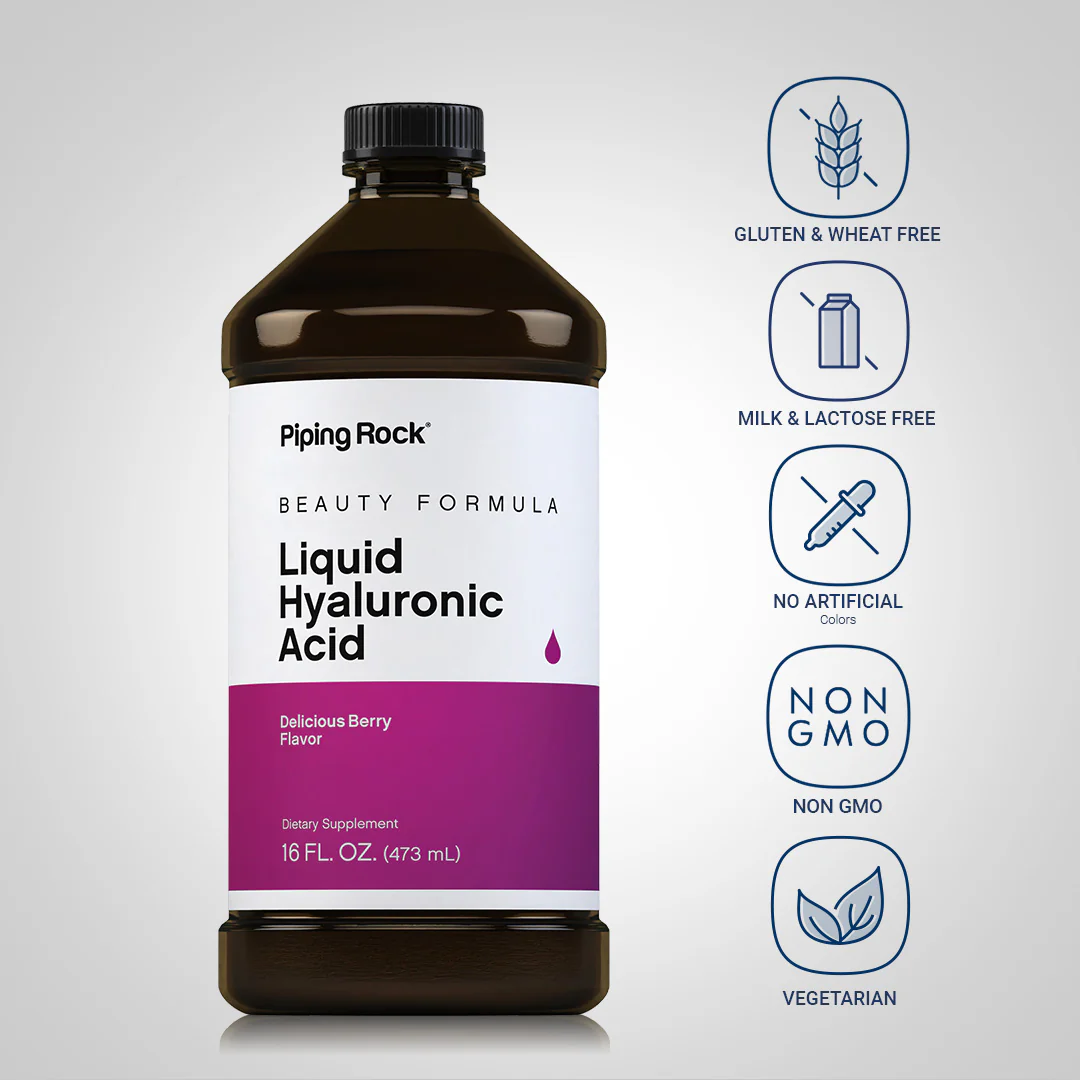 Hyaluronic Acid Liquid (Delicious Berry), 16 fl oz (473 mL) Bottle, 2  Bottles - Image 4
