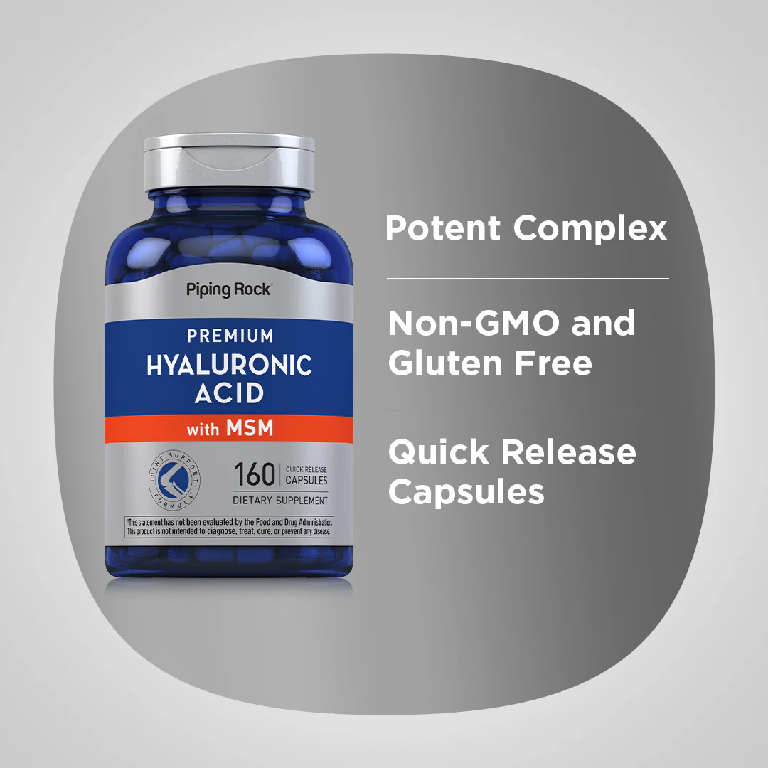 Hyaluronic Acid with MSM, 160 Quick Release Capsules, 2  Bottles - Image 4