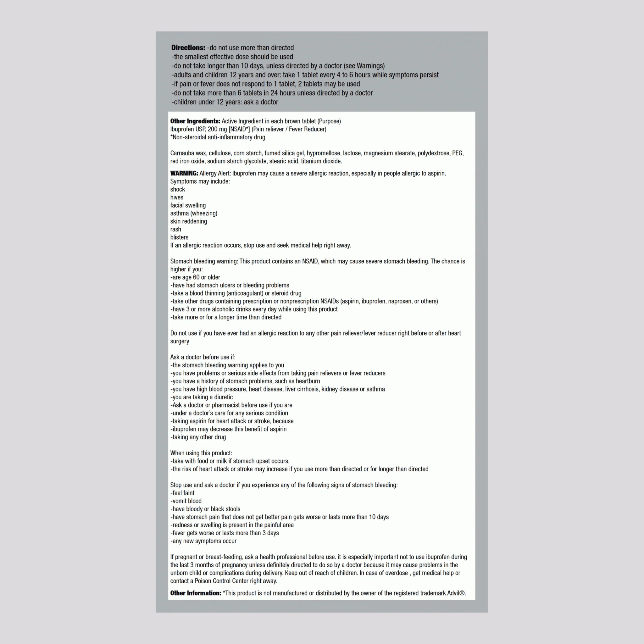 Ibuprofen 200 mg, Compare to Advil , 100 Tablets - Image 2