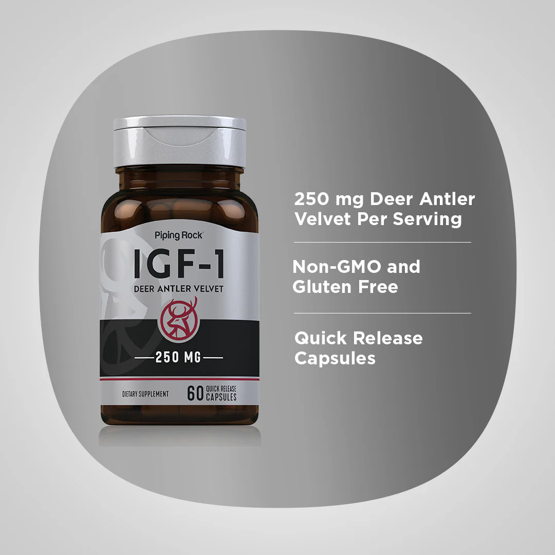 IGF-1 Deer Antler Velvet, 60 Quick Release Capsules, 2  Bottles - Image 4