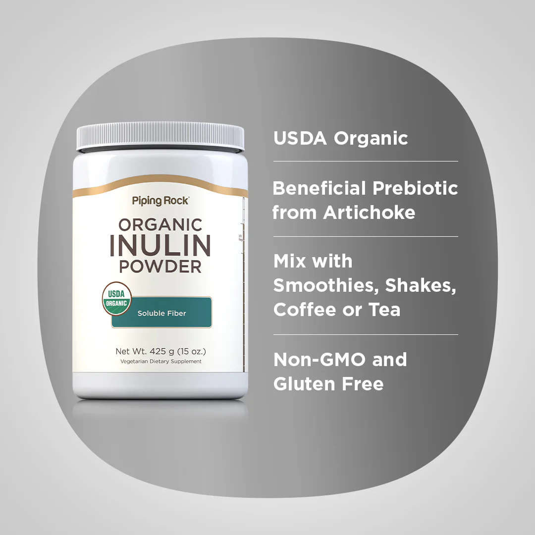Inulin Powder (Organic), 15 oz (425 g) Bottles, 2  Bottles - Image 4