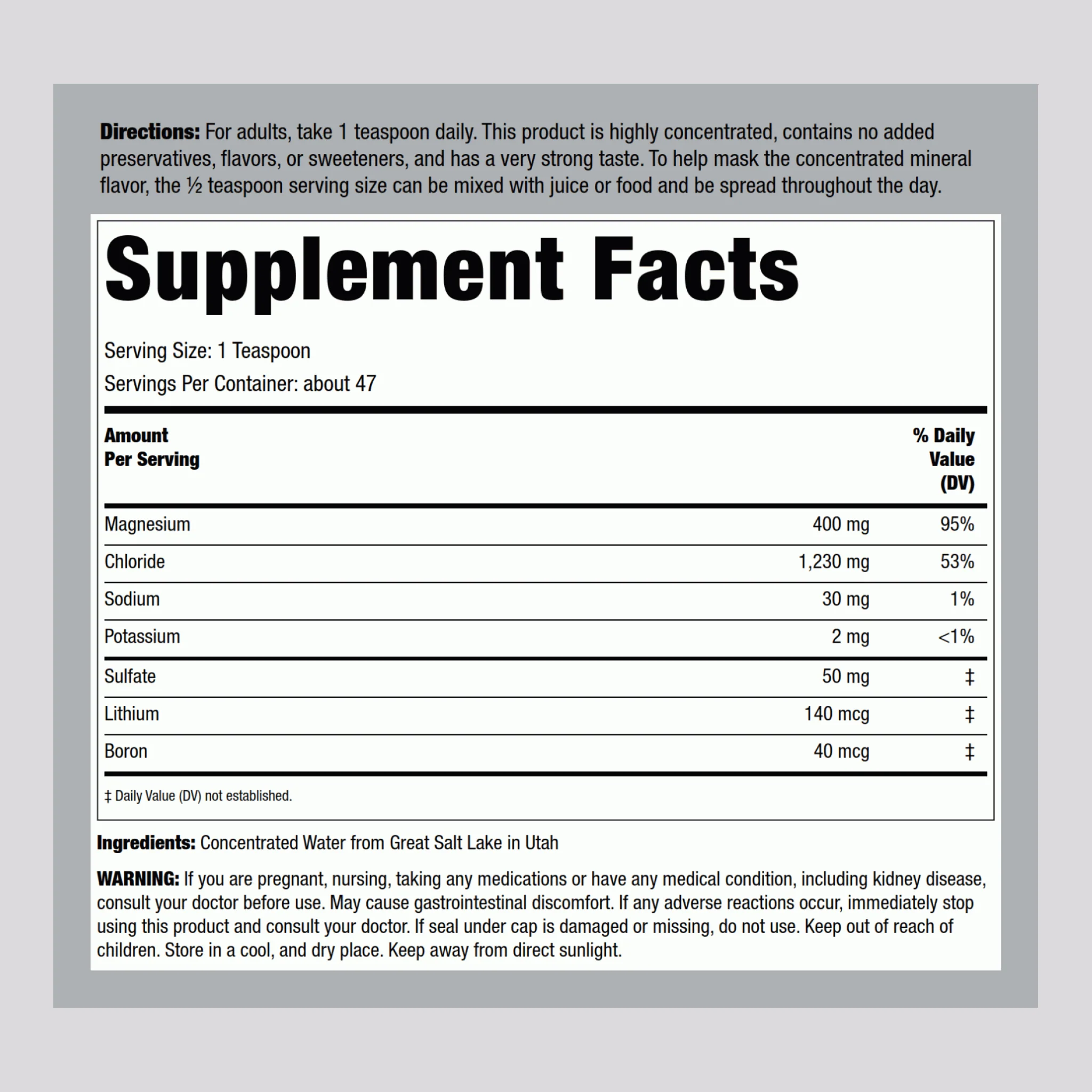 Ionic Magnesium Liquid, 400 mg (per serving), 8 fl.oz (237 mL) Bottle - Image 2