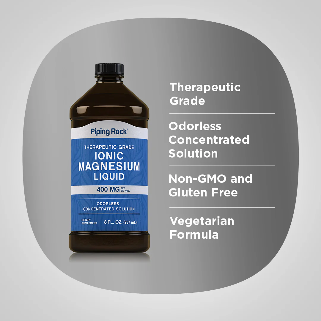 Ionic Magnesium Liquid, 400 mg (per serving), 8 fl.oz (237 mL) Bottle - Image 3