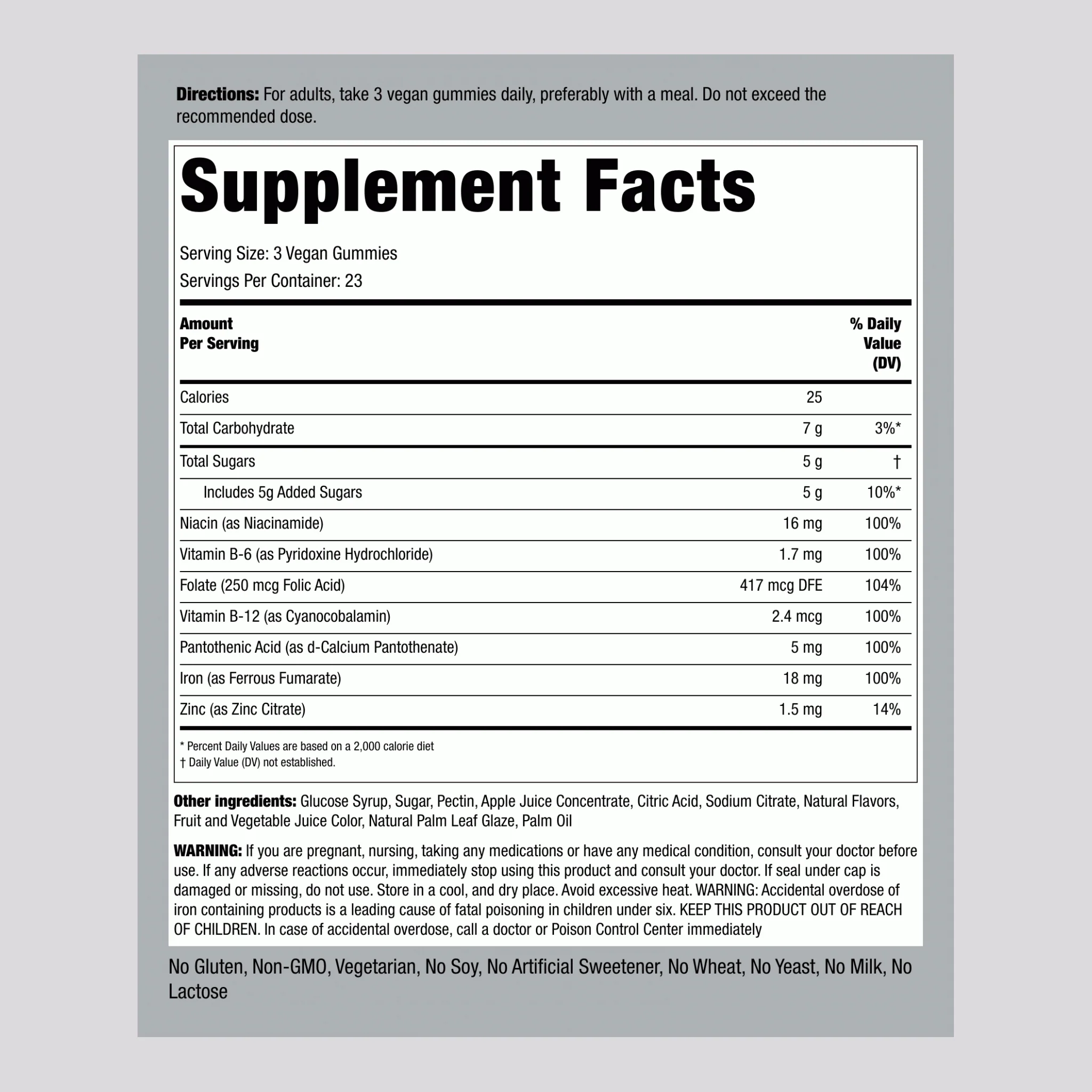 Iron + B12 (Delicious Grape), 70 Vegan Gummies - Image 2