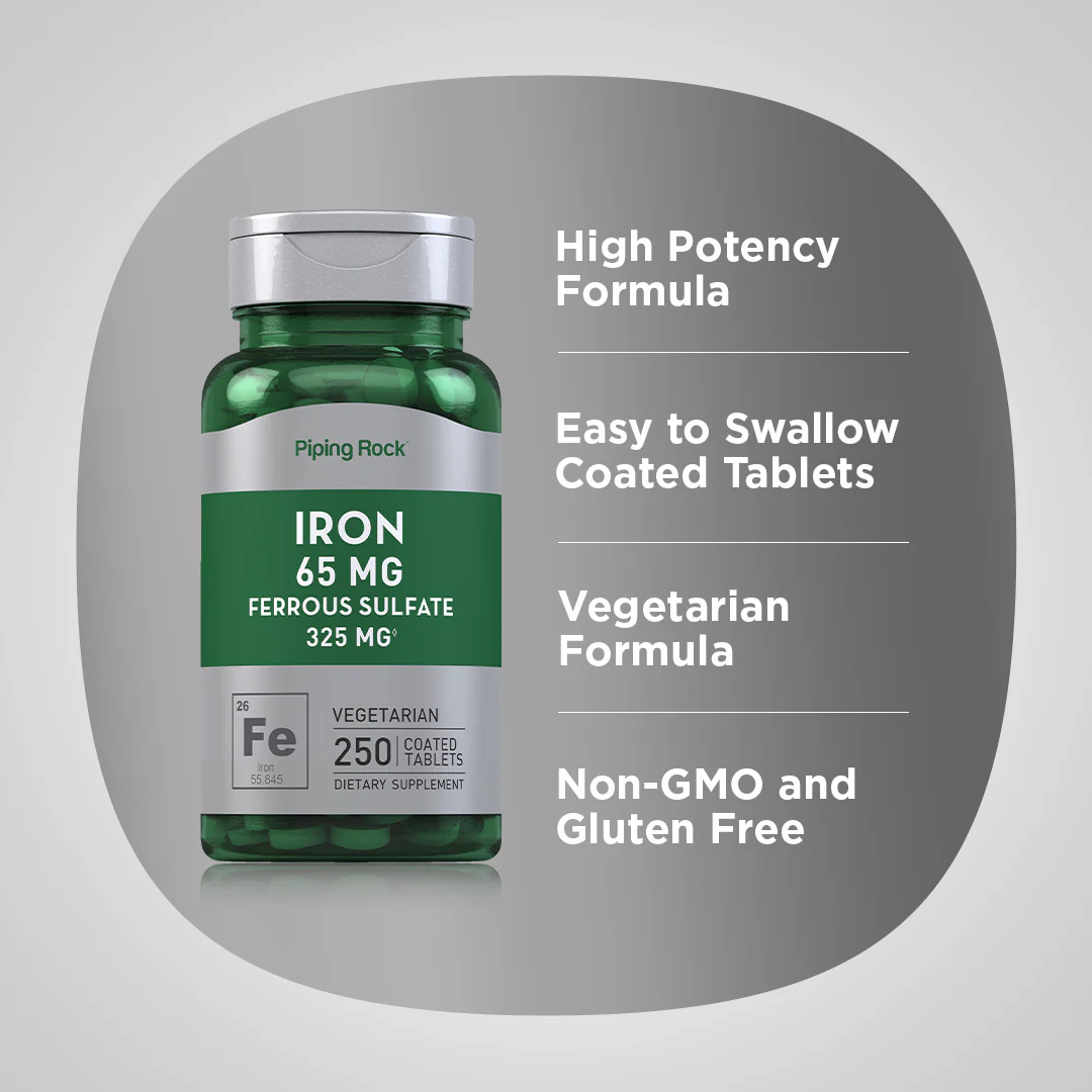 Iron Ferrous Sulfate, 65 mg, 250 Coated Tablets - Image 4