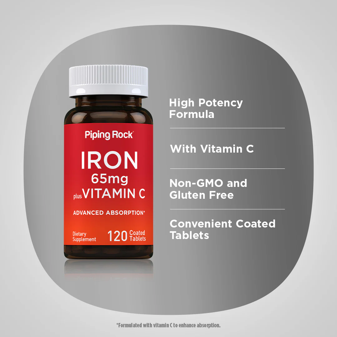 Iron + Vitamin C, 120 Coated Tablets - Image 3