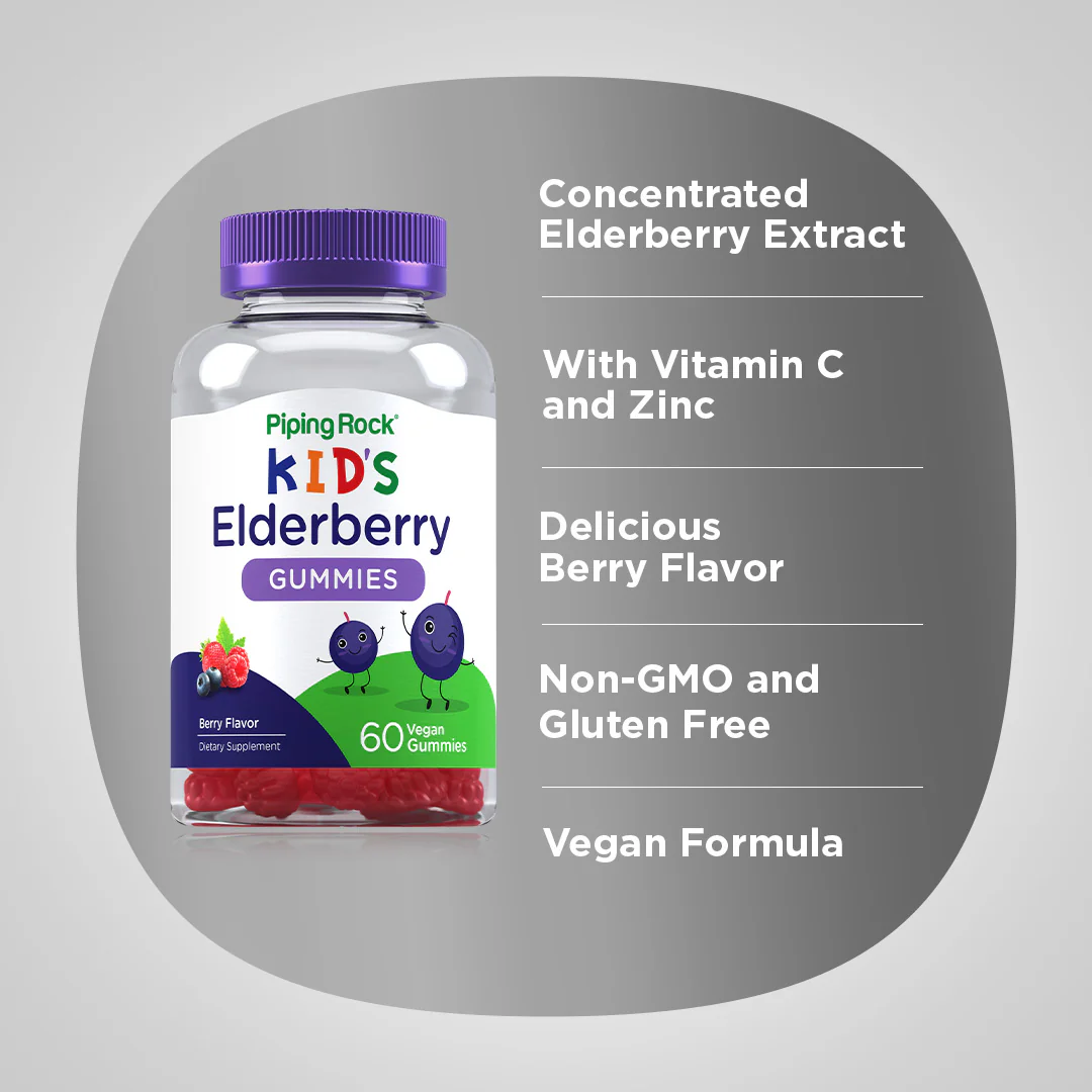 Kids Elderberry (Berry), 60 Vegan Gummies - Image 3