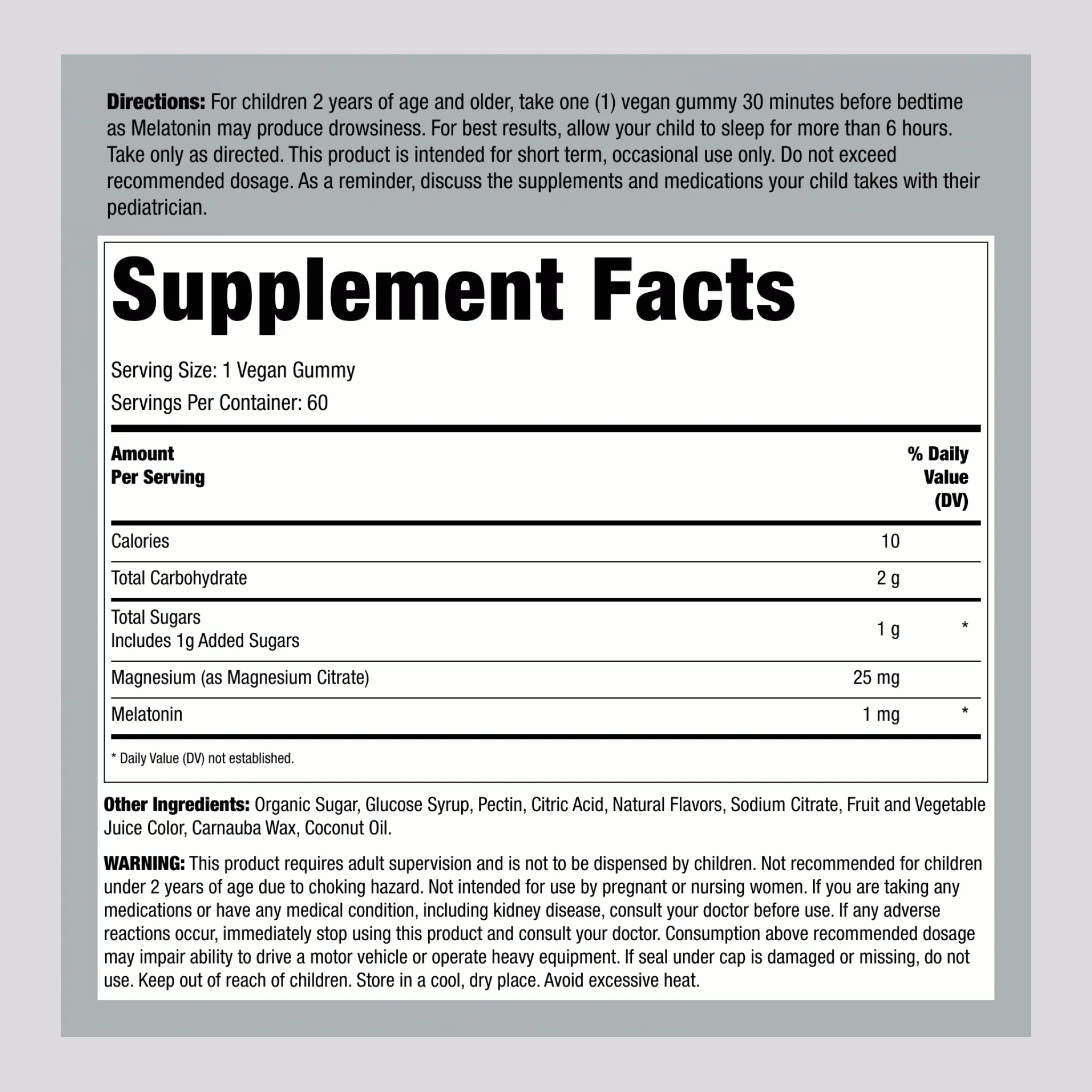 Kids Melatonin + Magnesium Gummies (Berry), 60 Vegan Gummies - Image 2