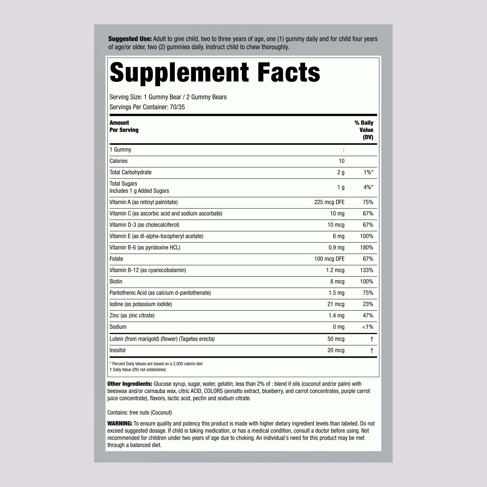 Kids Multivitamin Gummies, 62 Gummies - Image 2