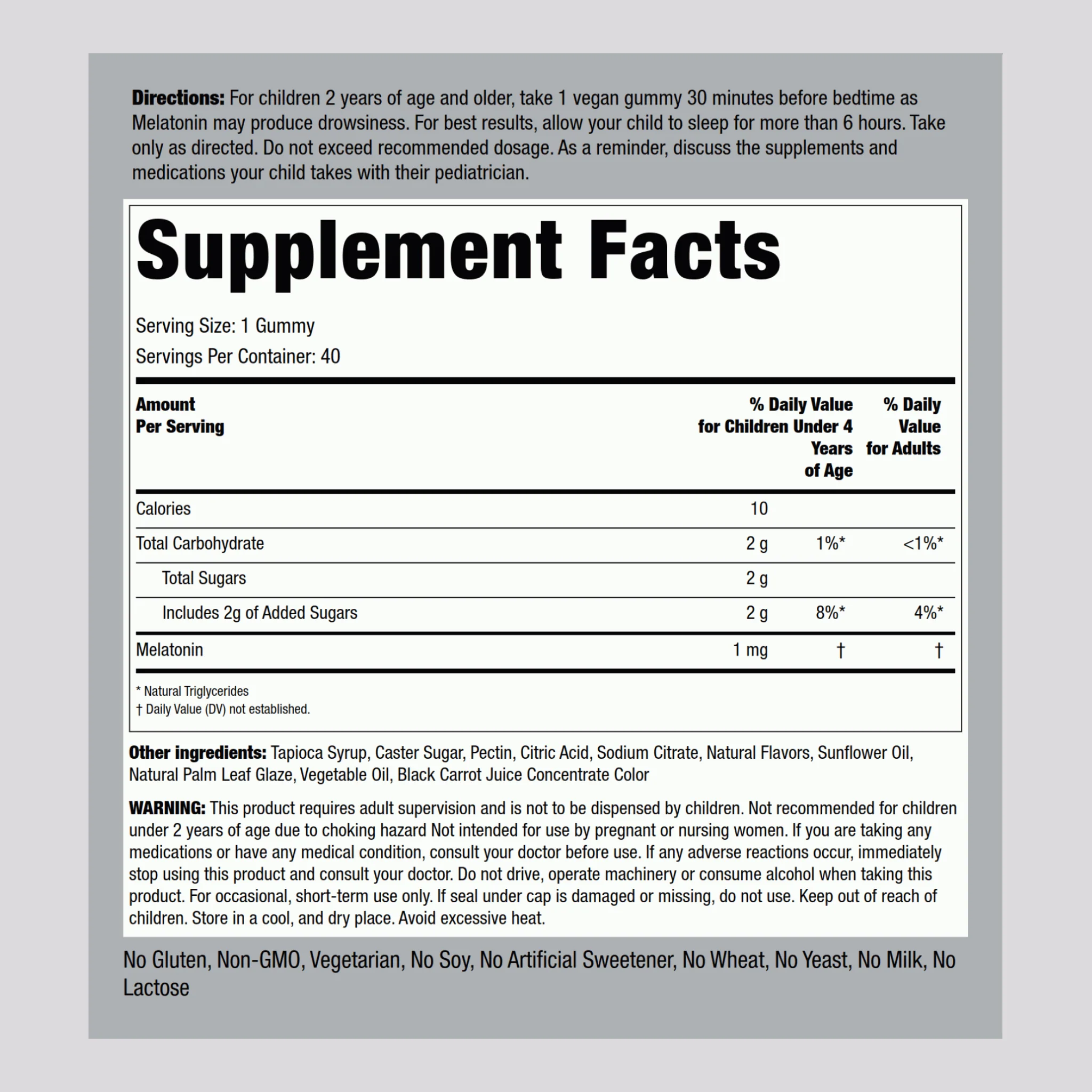 Kids Sleep Melatonin (Cherry), 40 Vegan Gummies - Image 2