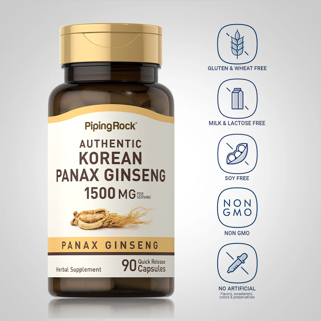 Korean Ginseng (Panax Ginseng), 1500 mg (per serving), 90 Quick Release Capsules, 2  Bottles - Image 5