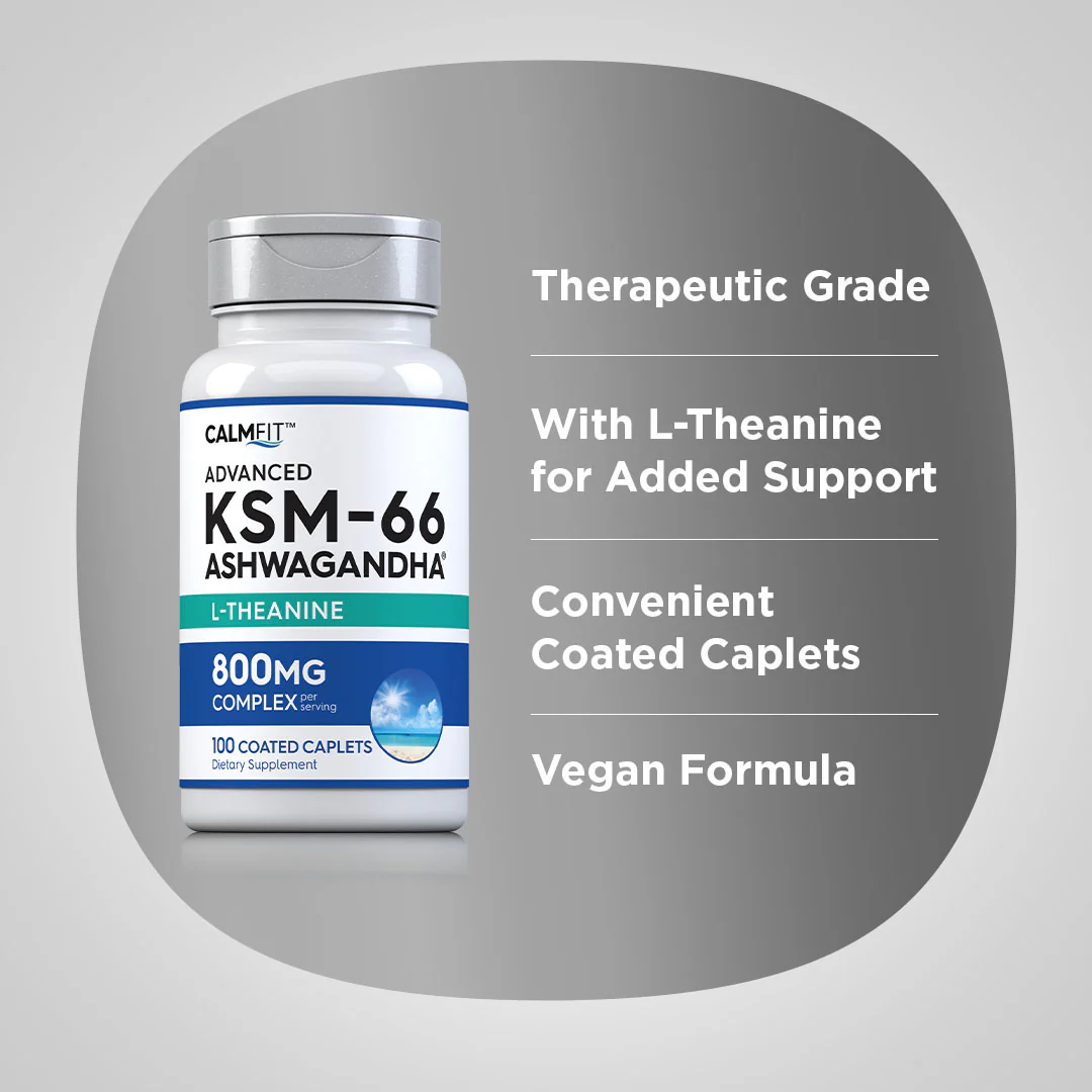 KSM-66 Ashwagandha, 800 mg (per serving), 100 Coated Caplets - Image 3