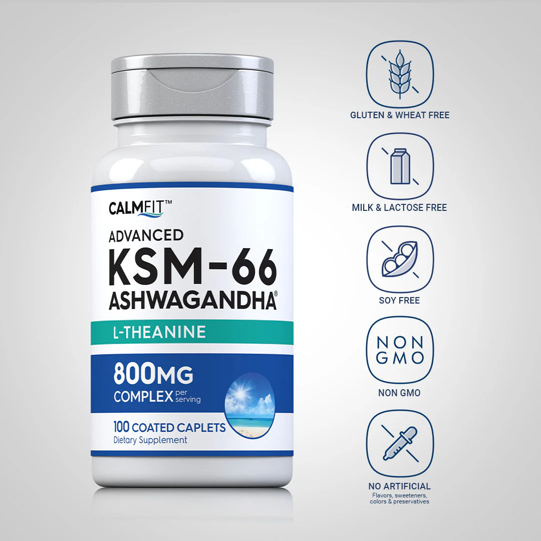 KSM-66 Ashwagandha, 800 mg (per serving), 200 Coated Caplets, 2  Bottles - Image 4