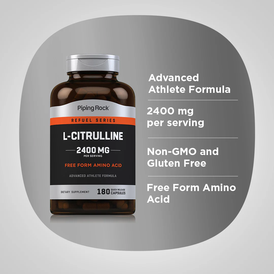 L-Citrulline, 2400 mg (per serving), 180 Quick Release Capsules, 2  Bottles - Image 4