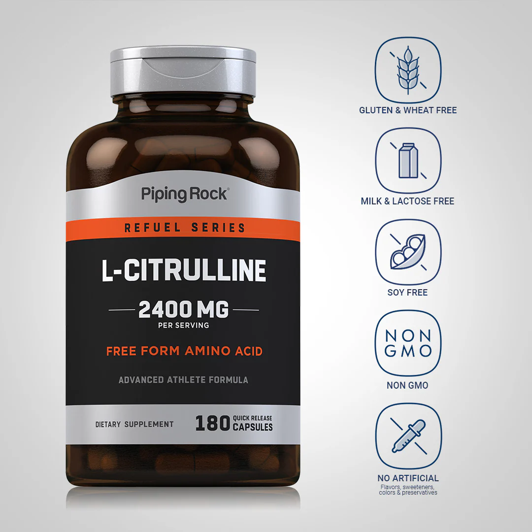 L-Citrulline, 2400 mg (per serving), 180 Quick Release Capsules, 2  Bottles - Image 5