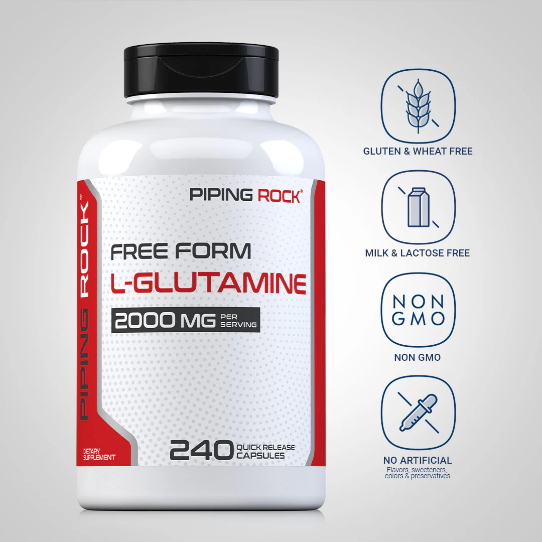 L-Glutamine, 2000 mg (per serving), 240 Quick Release Capsules - Image 5