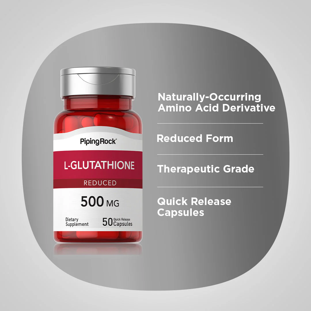L-Glutathione (Reduced), 500 mg, 50 Quick Release Capsules, 2  Bottles - Image 4