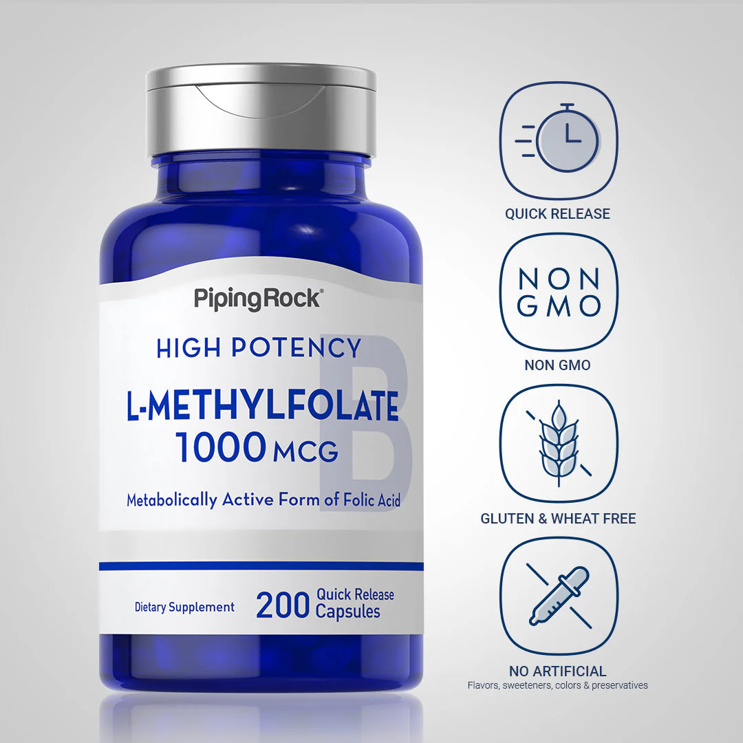 L-Methylfolate, 1000 mcg, 200 Quick Release Capsules - Image 5