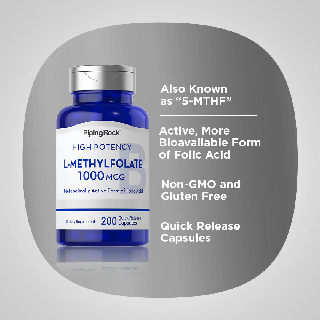 L-Methylfolate, 1000 mcg, 200 Quick Release Capsules, 2  Bottles - Image 4